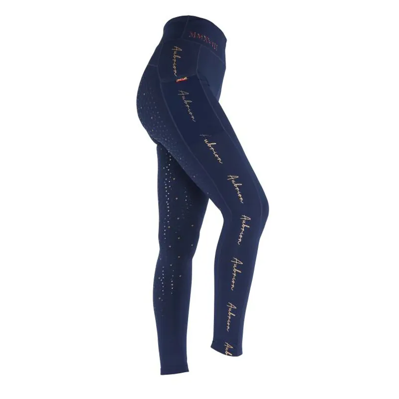 Aubrion Team Riding Tights - Navy Blue 